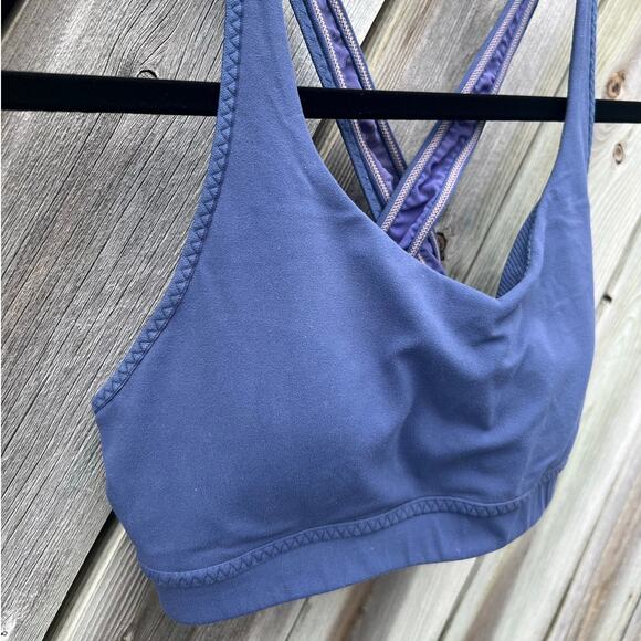 Athleta Blue Crisscross Back Sports Bra‎ Size S Workout Yoga Activewear - Picture 10 of 10
